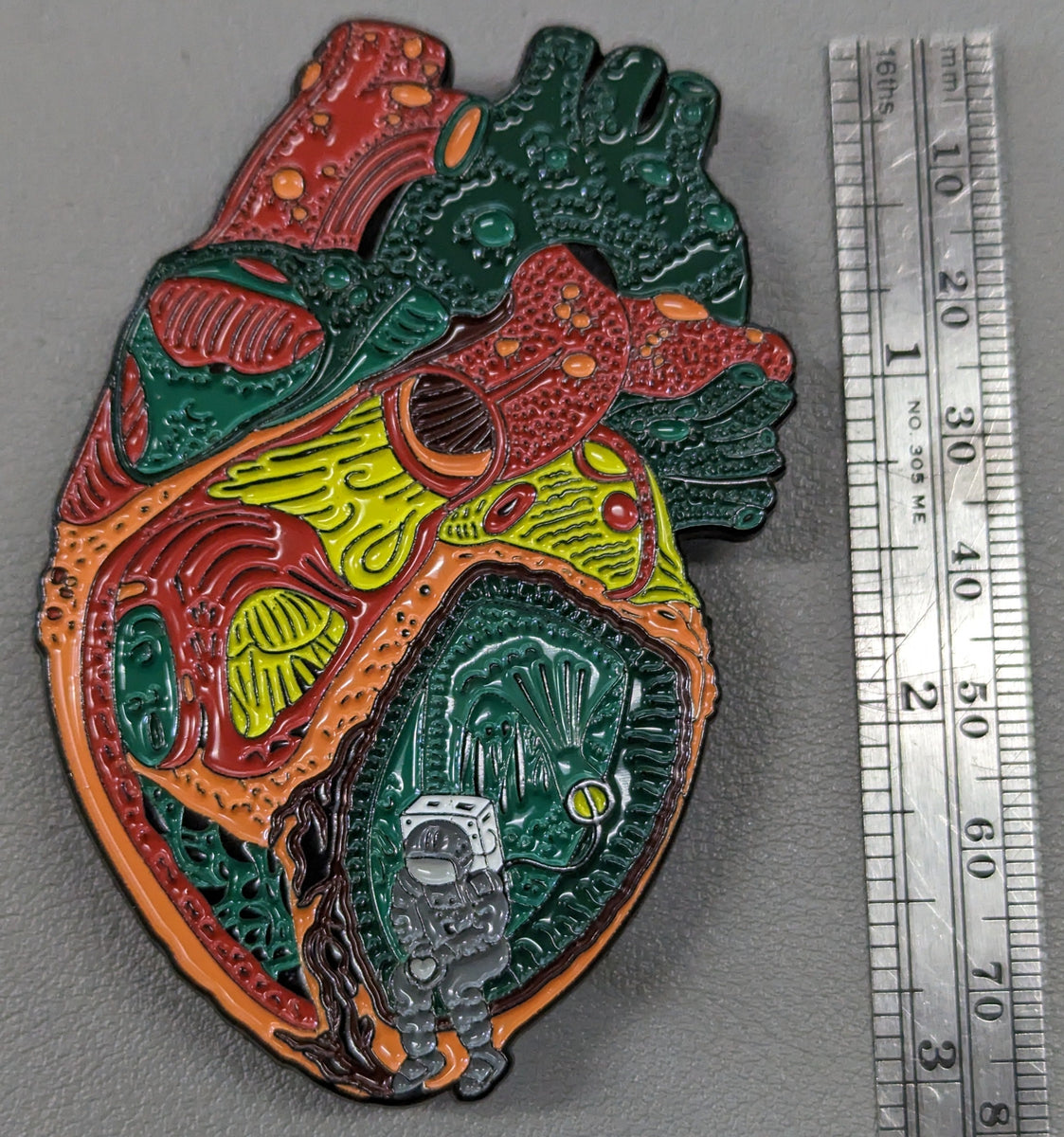 Astronaut Heart Enamel Pin "Rusted Soul" Edition of 25 Official