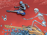 Surfing Skeleton Enamel Pin and Handbill