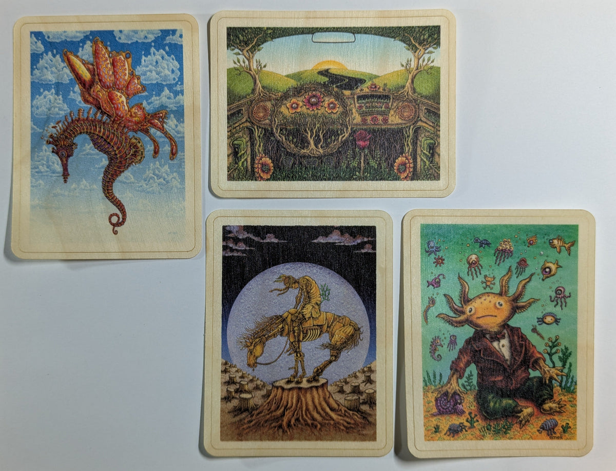 Set of 4 Birch Veneer Wood Stickers – Official Emek Artman Merch