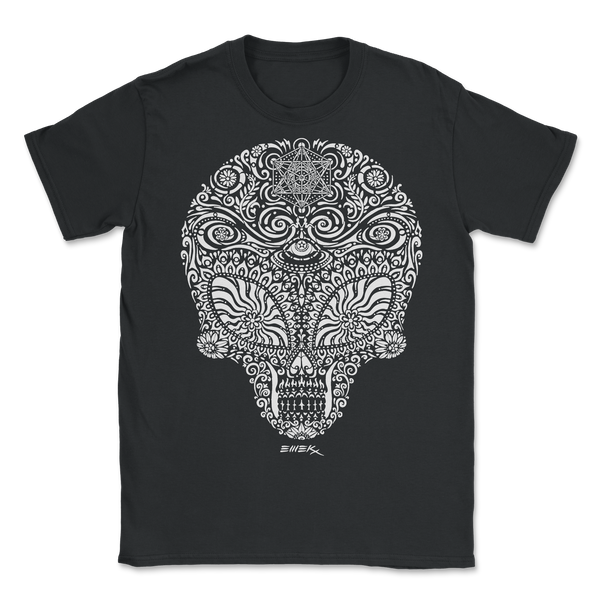 Alien Skull White - Unisex T-Shirt - Black