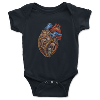 Astronaut Heart - Baby Bodysuit - Black