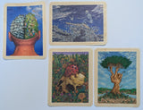 Set B of 4 Birch Veneer Wood Stickers