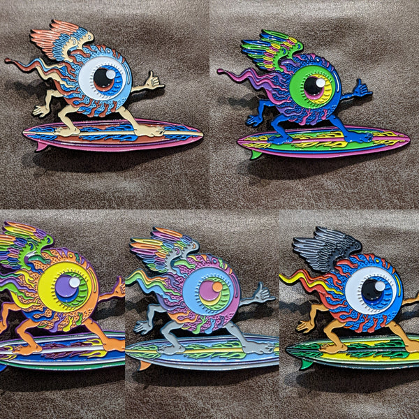 Surfing Eyeball Enamel Pins - Matching #'s