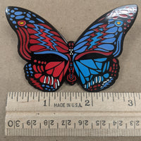 Dead Butterfly Pin (Blue/Red Skull) - Open Edition