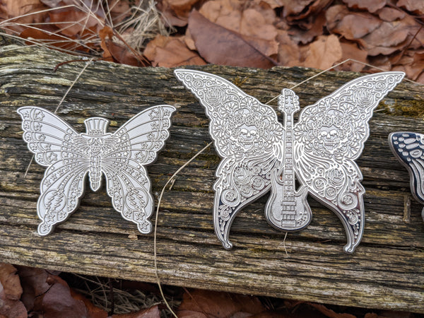 Set of 7 Silver Metal XL Dead Butterfly Pins – Official Emek Artman Merch