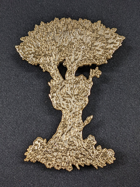 Peace Tree Gold Metal Pin